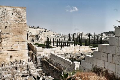 View of old ruin building against sky