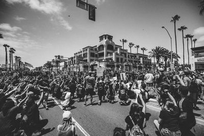 Group of people on city street