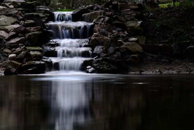 Scenic view of waterfall