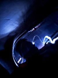 High angle view of illuminated lighting equipment