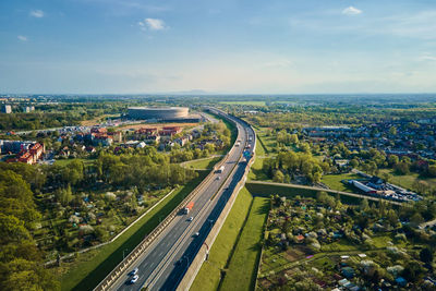 Panorama of wroclaw city, aerial view