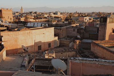 High angle view of townscape against sky