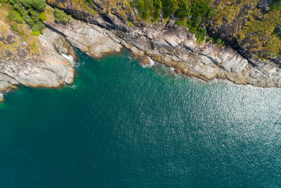 Rock formation in sea