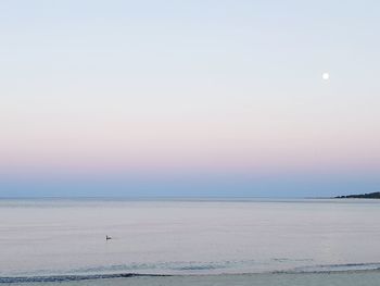 Scenic view of sea against clear sky during sunset