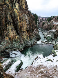 Scenic view of waterfall