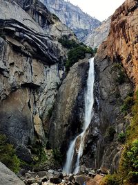 Scenic view of waterfall