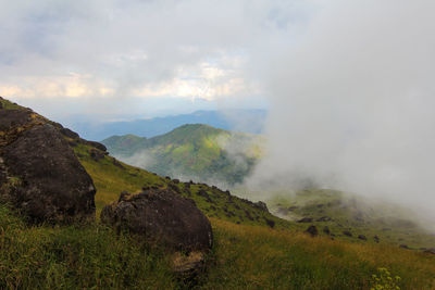 Scenic view of mountains against sky