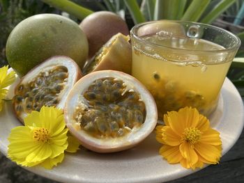 Close-up of fruits on table