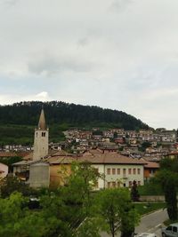 High angle view of townscape against sky