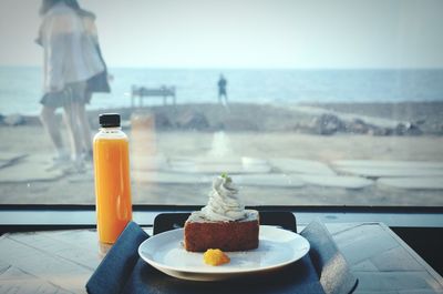 Close-up of food on table