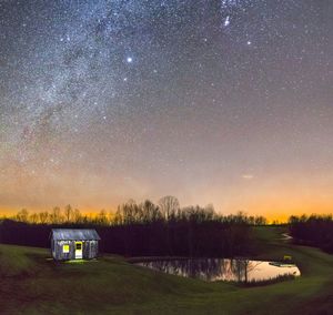 Scenic view of landscape at night