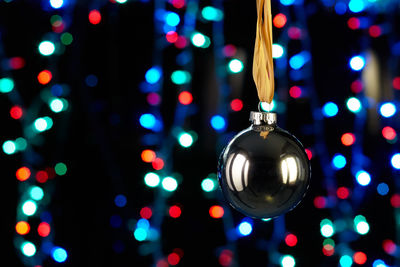 Close-up of illuminated christmas lights