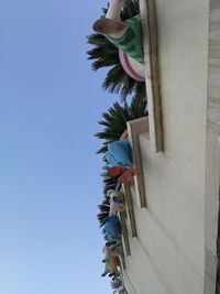 Low angle view of statue against clear sky