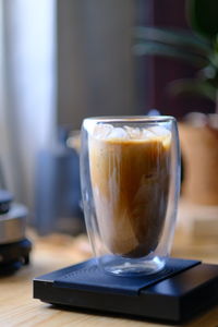 Close-up of coffee on table