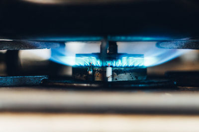 Close-up of burning candles