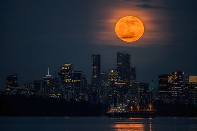 Illuminated city at night