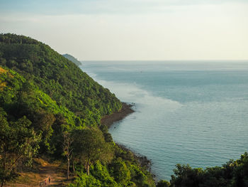High angle view of sea against sky