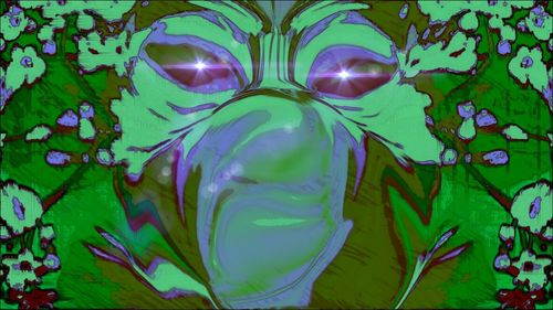 View of multi colored wall