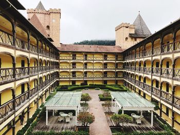 High angle view of courtyard