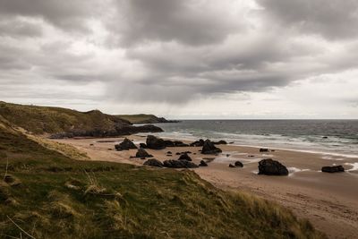 Scenic view of beach against sky