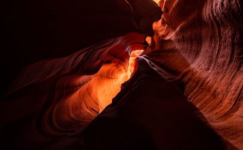 Low angle view of rock formation