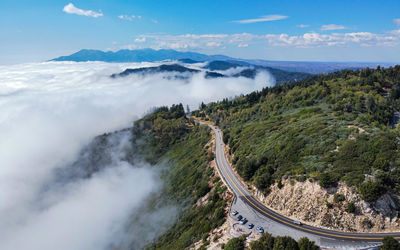 High angle view of landscape against sky