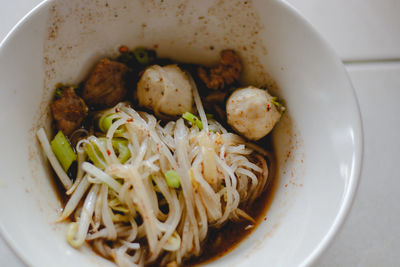 High angle view of meal served in plate