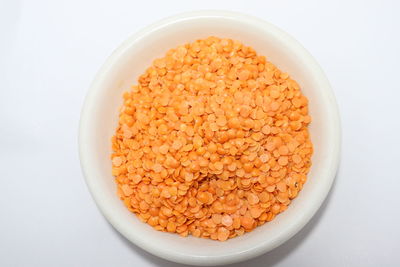 High angle view of breakfast in bowl on table