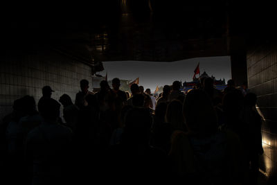 Crowd of people in subway