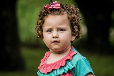 Close-up portrait of cute girl