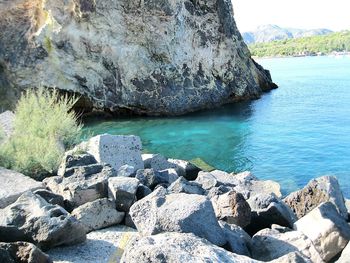 Rock formations in sea