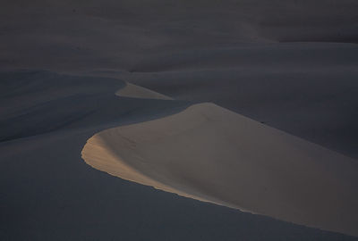 High angle view of sand dune in desert