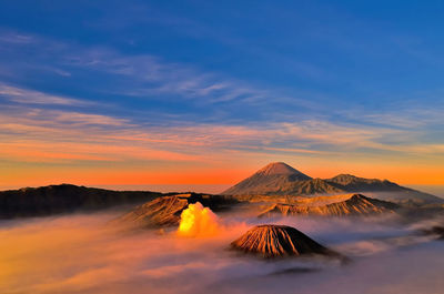 Scenic view of mountains against sky