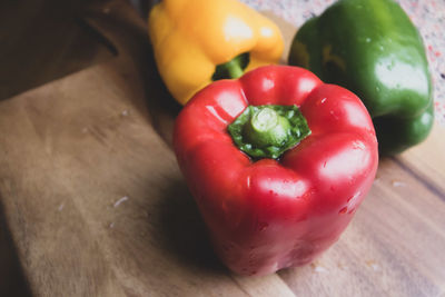 Close-up of tomatoes on table