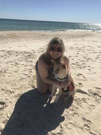 Portrait of dog on beach