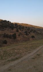 Scenic view of landscape against clear sky