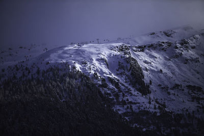 Scenic view of snow mountains against sky