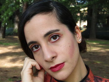 Close-up portrait of young woman