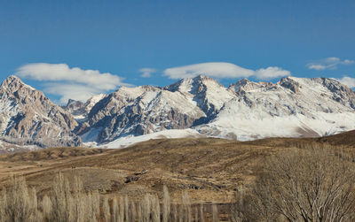 Scenic view of mountains against sky