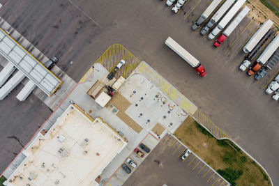 High angle view of cars on street