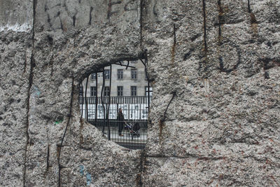 Close-up of window in winter