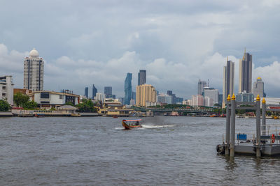 The chaophraya river and the cityscape of bangkok thailand southeast asia