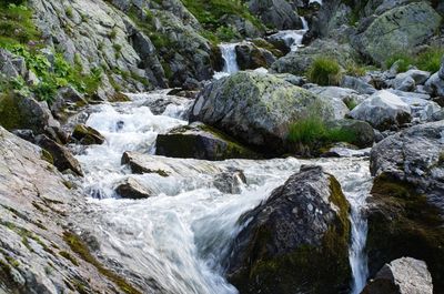 Scenic view of waterfall