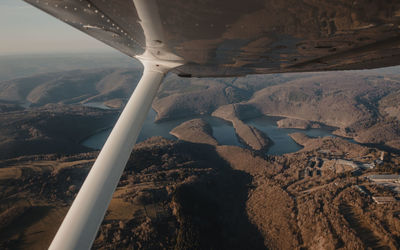 Scenic flight over eifel nationalpark, germany