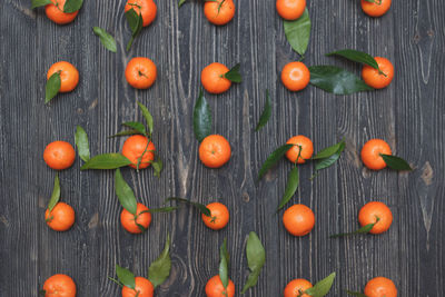 High angle view of orange fruits