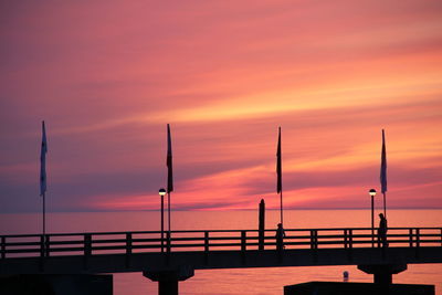 Scenic view of sea at sunset