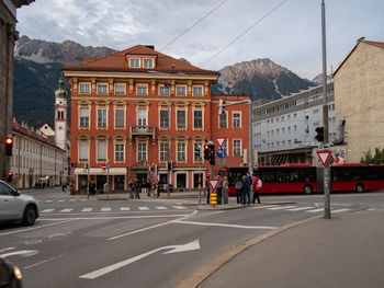 Cars on street in city