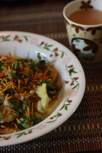 Close-up of pasta in bowl on table