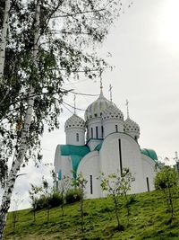 Low angle view of traditional building against sky