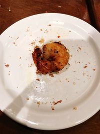 High angle view of dessert in plate on table